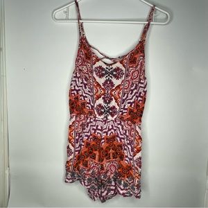 🔥 Tribal Design Spaghetti Strap and Shorts Romper